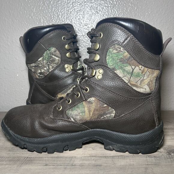 Game Winner Mens Waterproof Hunting Boots Leather / Camo Lace Up Size 10.5 - Picture 7 of 10